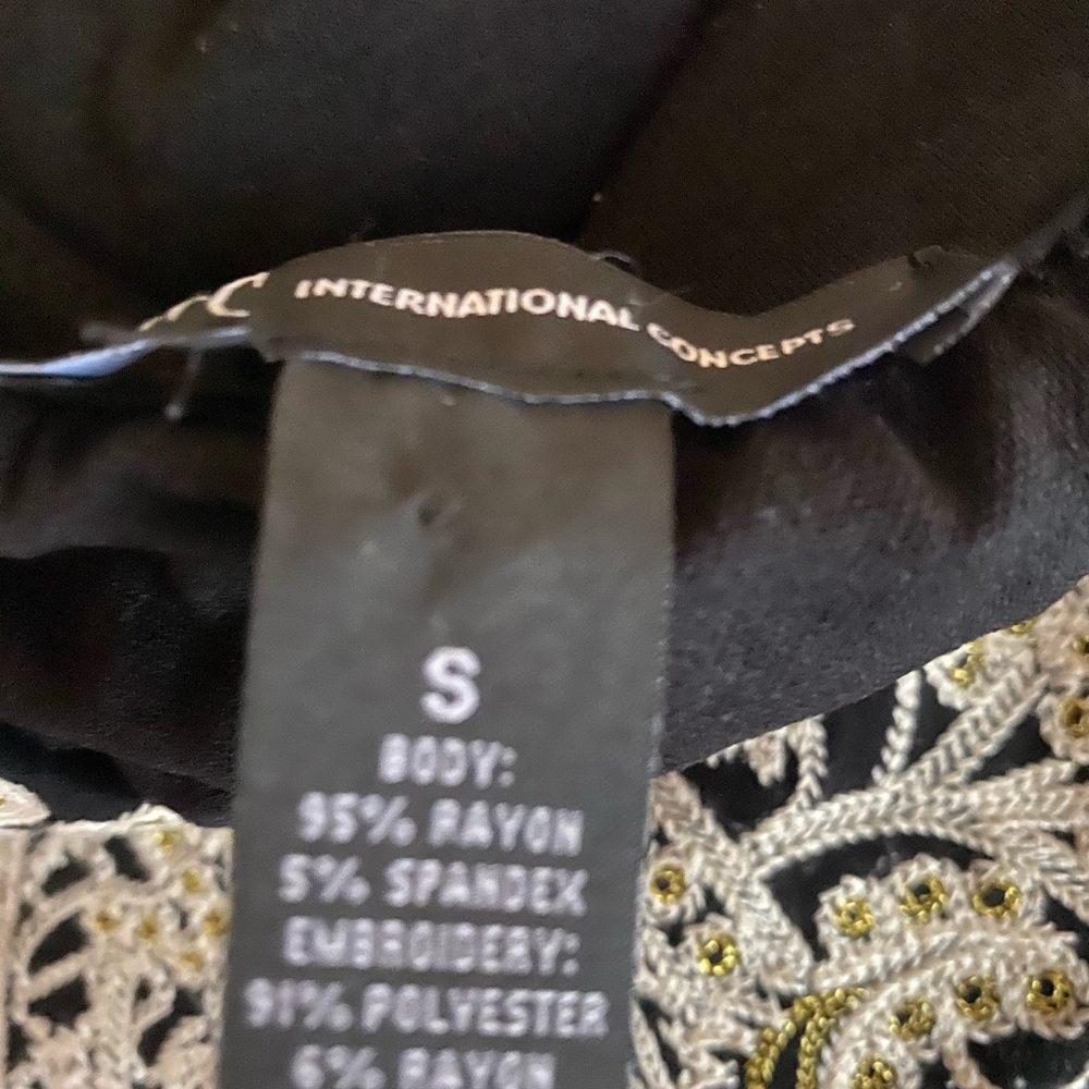NWOT INC black embroidered gorgeous dress - Picture 6 of 6
